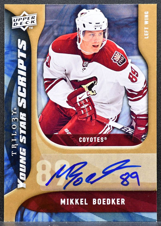 2009-10 Upper Deck Trilogy Young Star Scripts Mikkel Boedker Coyotes Auto 7668
