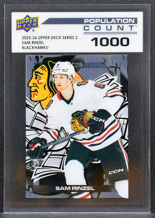 2025-26 UD Series 2 Population Count 1000 Sam Rinzel PC-35 Blackhawks 1983