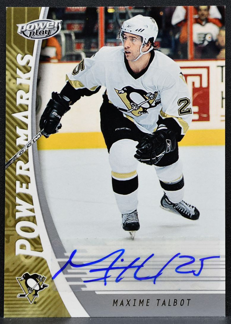 2006-07 Upper Deck Power Play PowerMarks Maxime Talbot PM-MT Penguins Auto 2011