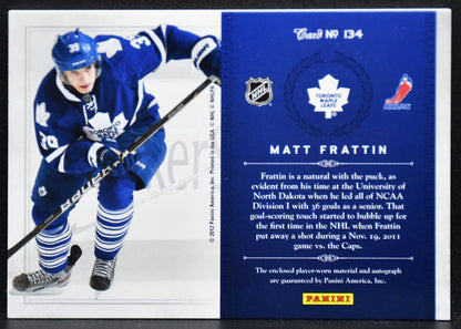 2011-12 Panini Anthology Treasureses Frattin Maple Leafs RC Auto Jersey 6658