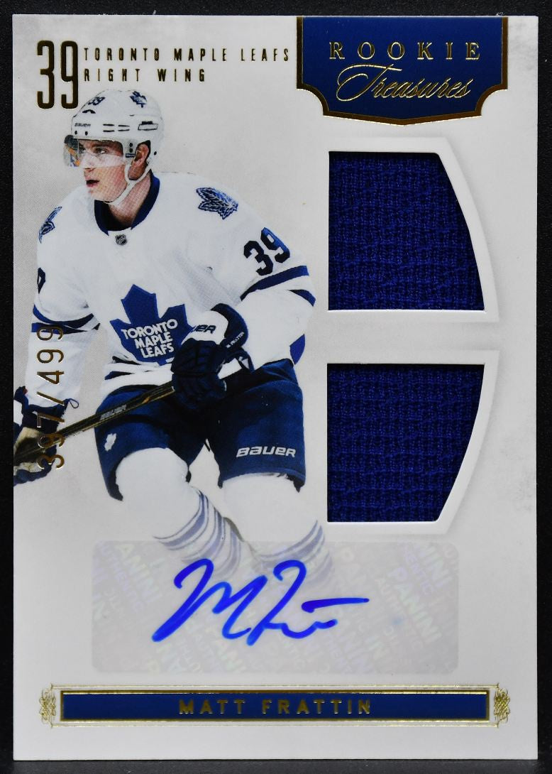 2011-12 Panini Anthology Treasureses Frattin Maple Leafs RC Auto Jersey 6658