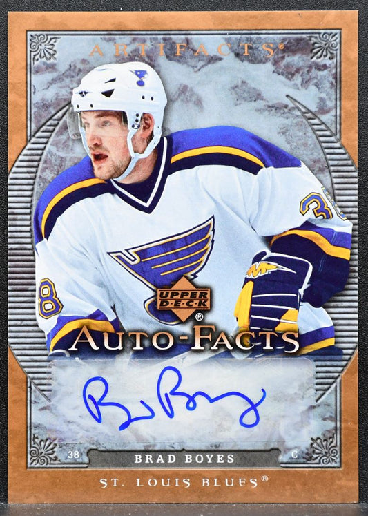 2007-08 Upper Deck Artifacts Auto-Facts Brad Boyes AF-BY Blues Auto 9518