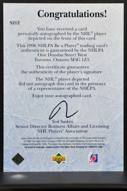 1996-97 UD Be A Player Ice Wars Auto Adam Graves Auto 1022