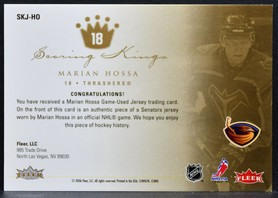 2006-07 Fleer Ultra Scoring Kings Marian Hossa SKJ-HO Thrashers Jersey 9875