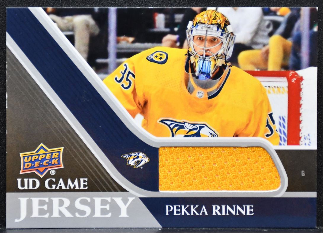 2020-21 Upper Deck Series 1 UD Game Jersey Pekka Rinne Predators Jersey 7320