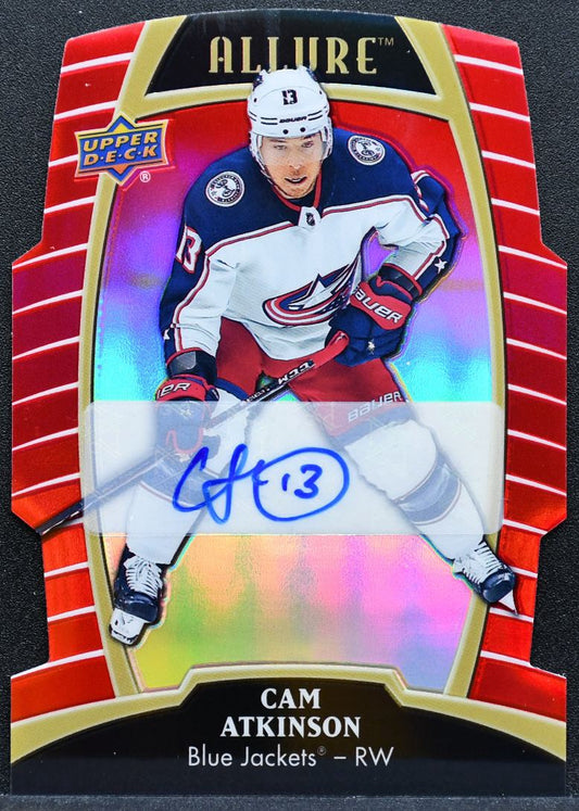 2019-20 UD Allure Red Rainbow Autographs Cam Atkinson 18 Blue Jackets Auto 1847