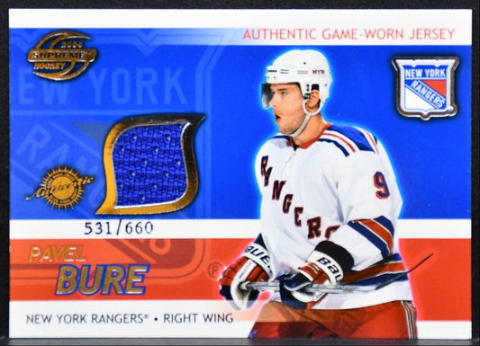 2003-04 Pacific Supreme Jersey Pavel Bure New York Rangers 531/660 Jersey 8987