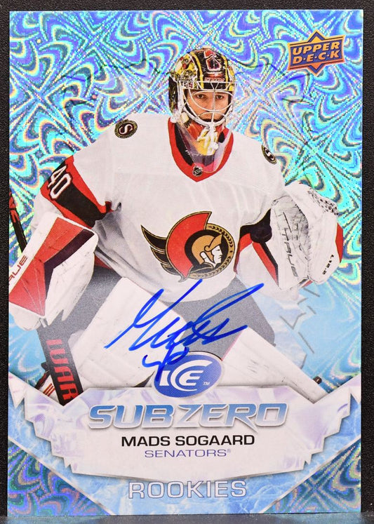 2022-23 UD Ice Sub Zero Rookies Auto Mads Sogaard SZ-SO Senators RC Auto 6965