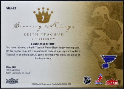 2005-06 Fleer Ultra Scoring Kings Jerseys Keith Tkachuk SKJ-KT Blues Jersey 1655
