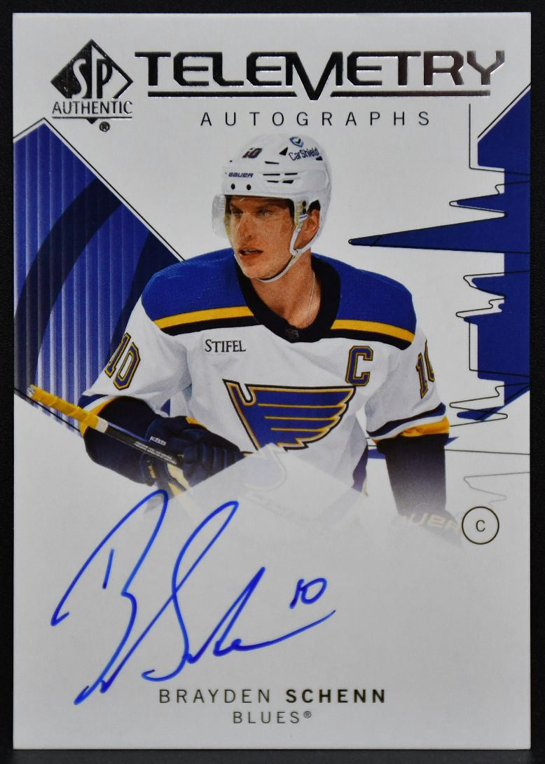 2024-25 SP Authentic Telemetry Autographs Brayden Schenn T-BS Blues Auto 8331
