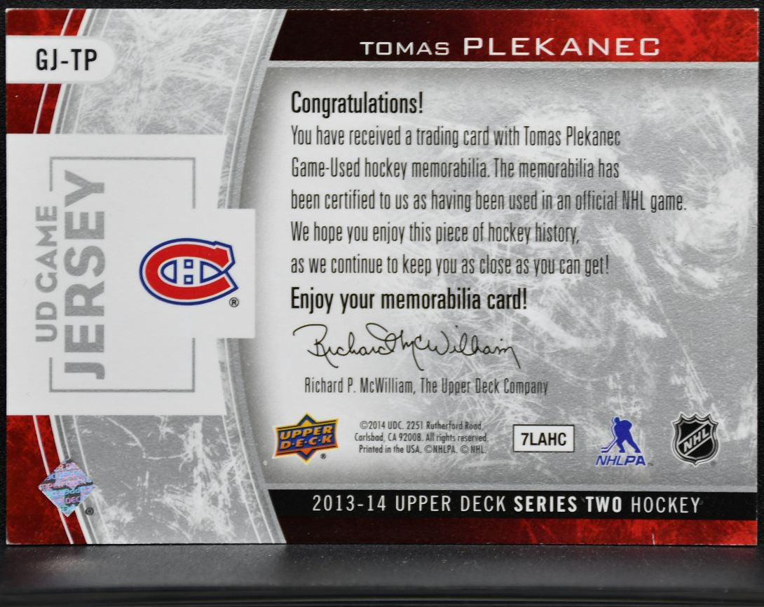 2013-14 UD Series 2 UD Game Jerseys Tomas Plekanec GJ-TP Jersey 6485