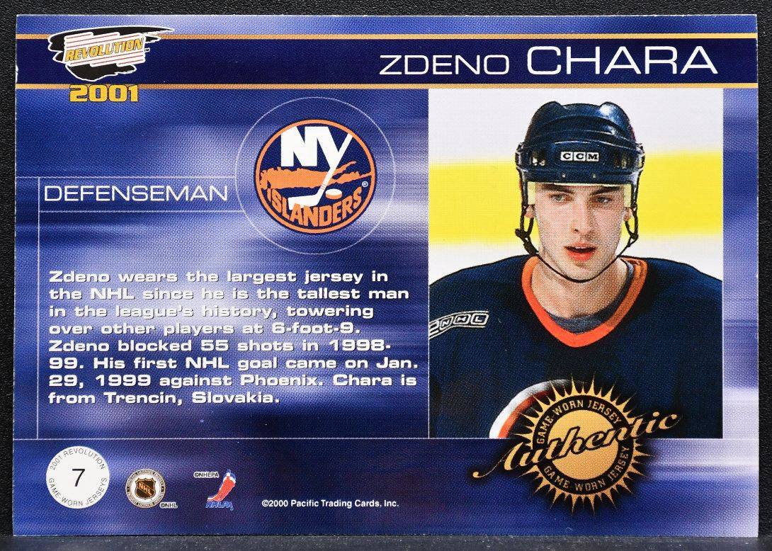 2000-01 Pacific Revolution Game-Worn Jerseys Chara Islanders 300/400 Jersey 5932