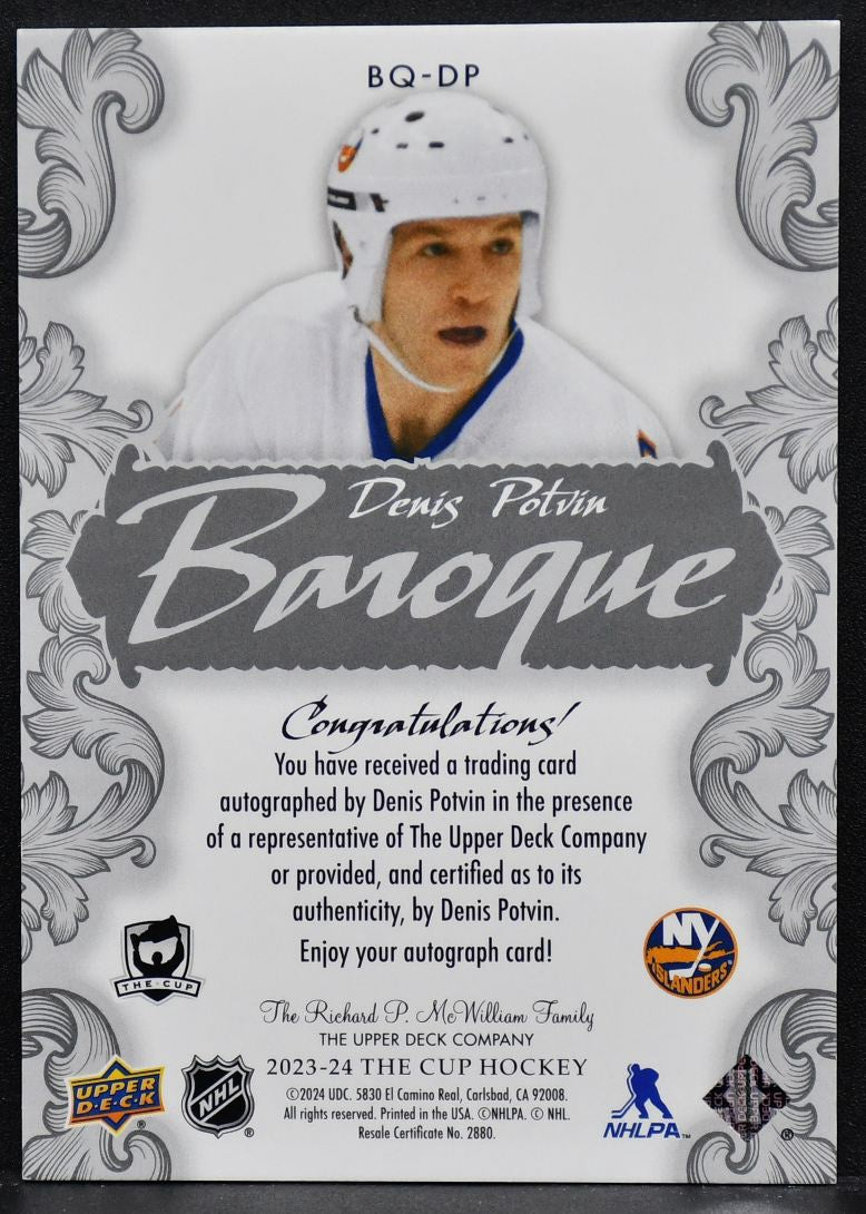 2023-24 UD The Cup Baroque Denis Potvin BQ-DP New York Islanders Auto
