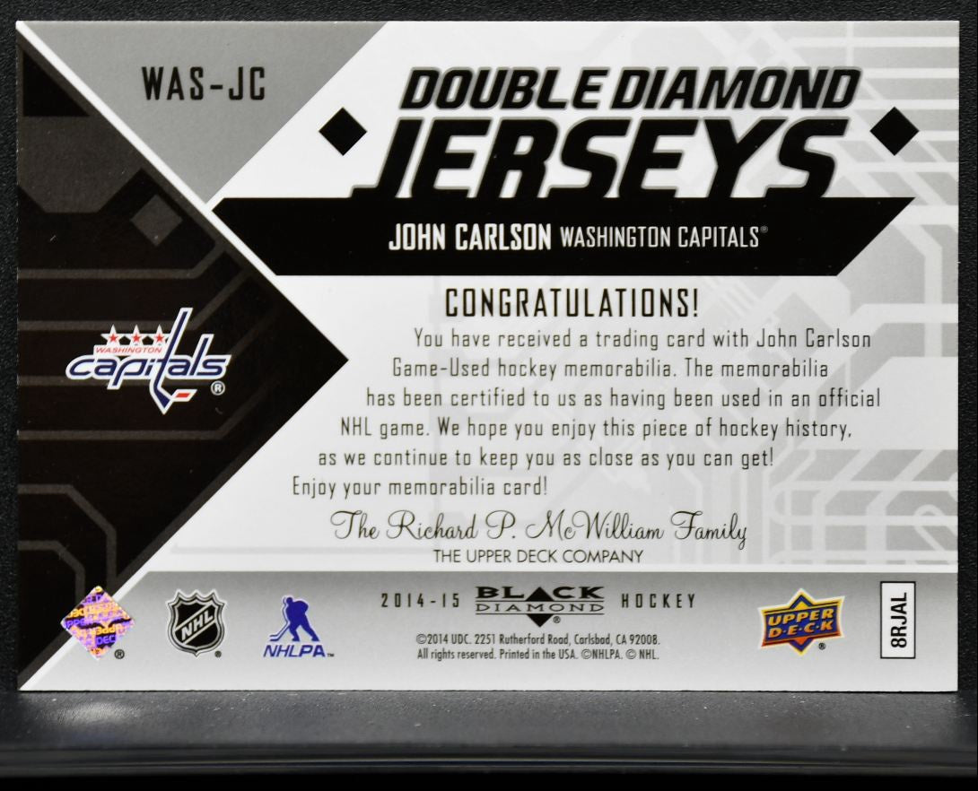 2014-15 UD Black Diamond Double Jerseys John Carlson WAS-JC Jersey 4429