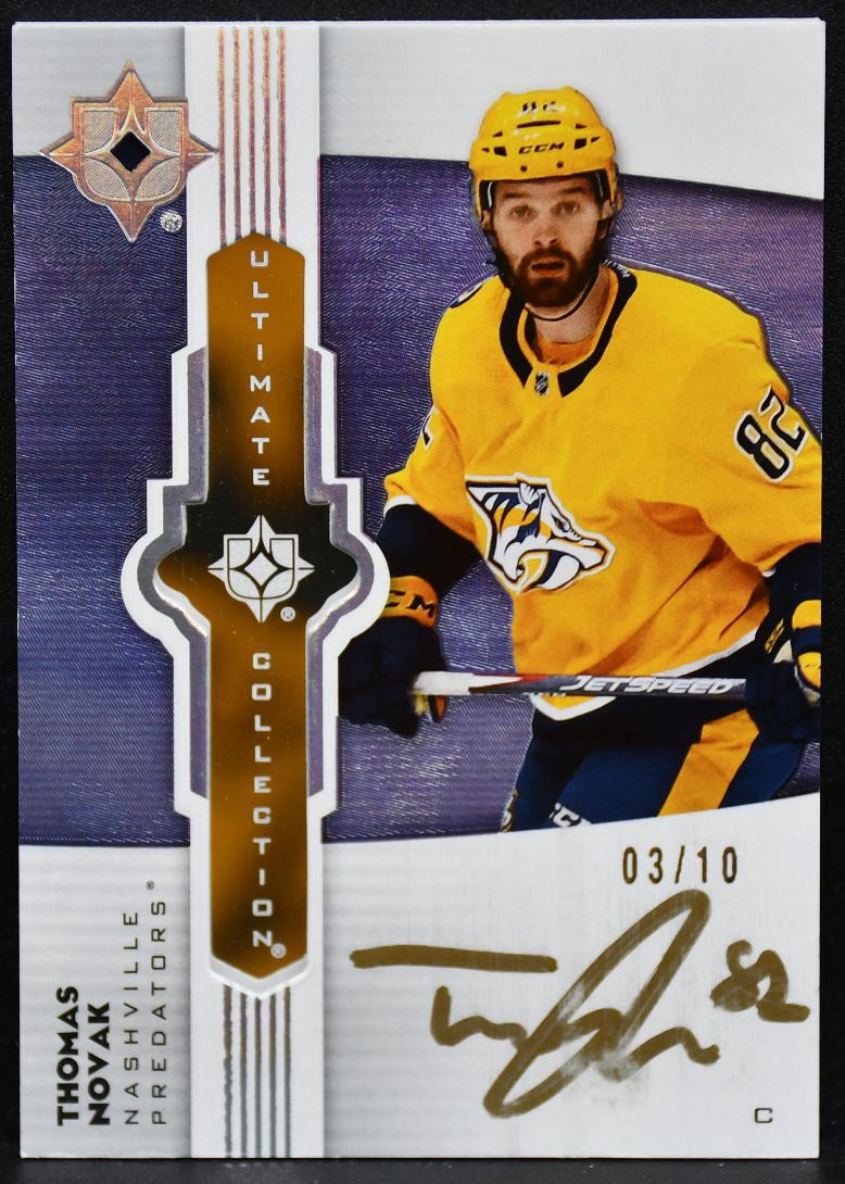 2022-23 UD Ultimate Collection Emblems Platinum Novak Predators Auto 03/10 4609