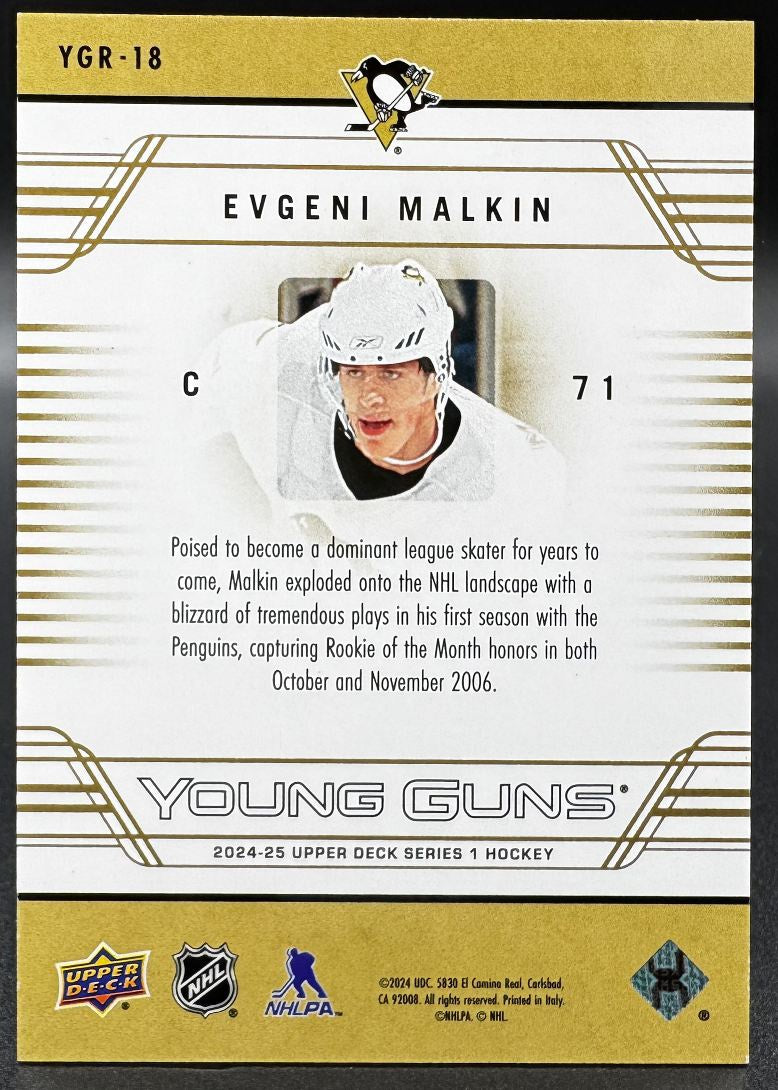 2024-25 UD Series 1 Hobby Evgeny Malkin YGR-18 Pittsburgh Penguins 046/100