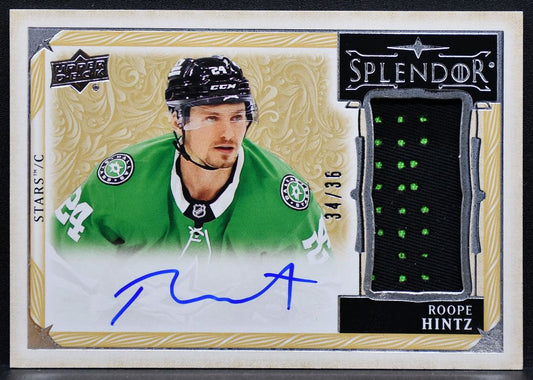 2024-25 UD The Cup Splendor Roope Hintz SP-RH Stars Auto 34/36 Patch 5944