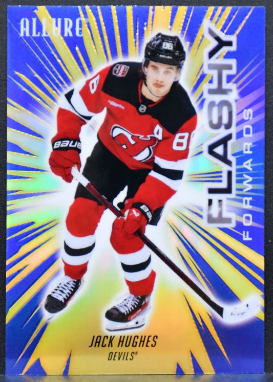 2025-26 UD Allure Flashy Forwards Blue Jack Hughes FF-15 New Jersey Devils 8946