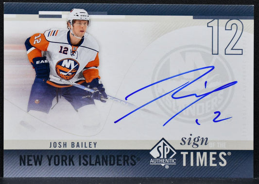 2010-11 SP Authentic Sign of the Times Josh Bailey SOT-BA Islanders Auto 0156