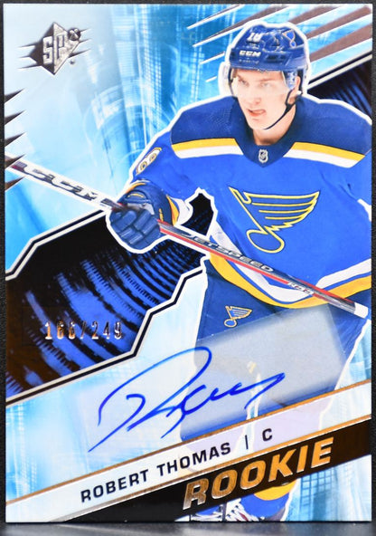 2018-19 SPx Rookies Autographs Robert Thomas R-RT Blues RC Auto 166/249 5325
