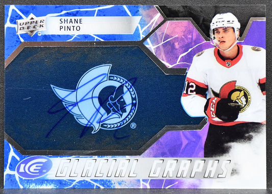 2021-22 Upper Deck Ice Glacial Graphs Shane Pinto GG-SP Ottawa Senators Auto 4443