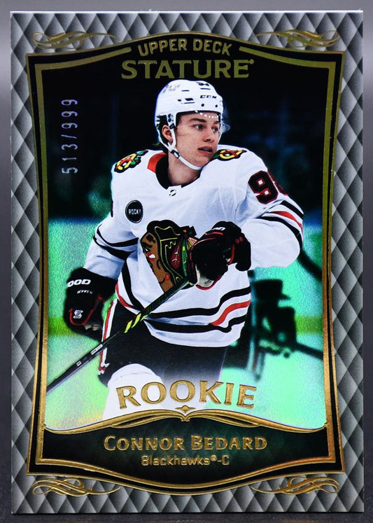 2023-24 UD Stature Connor Bedard 32 Chicago Blackhawks RC 513/999