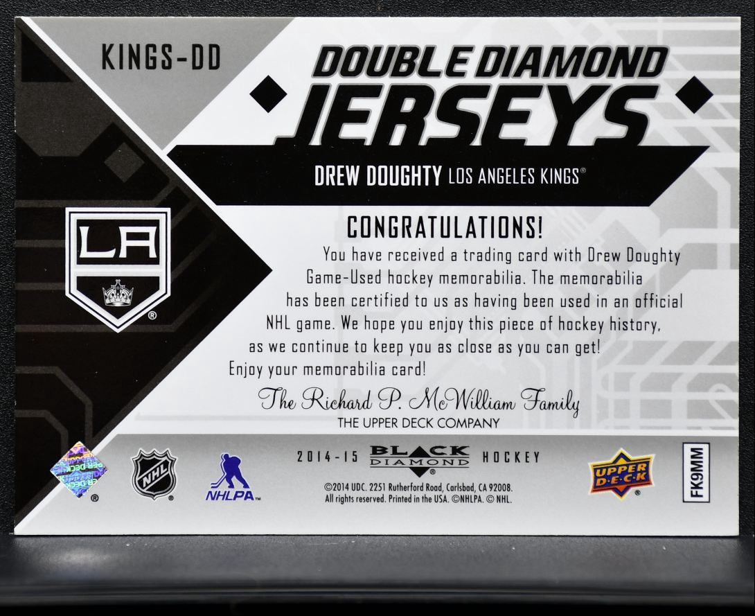 2014-15 UD Black Diamond Double Jerseys Drew Doughty KINGS-DD Jersey 2906