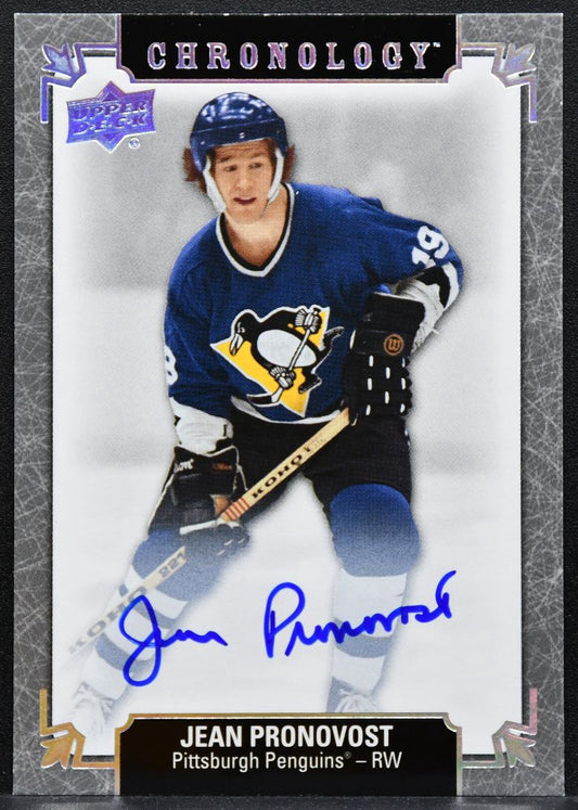 2019-20 UD Chronology Franchise History Autos Jean Pronovost Penguins Auto 7170