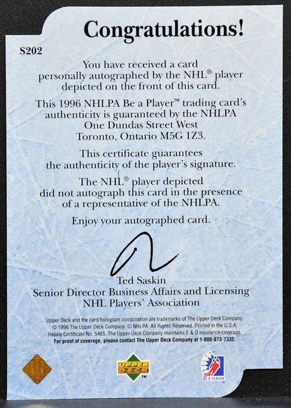 1996-97 UD Be A Player Global Training Auto Bobby Holik S202 Devils Auto 2171