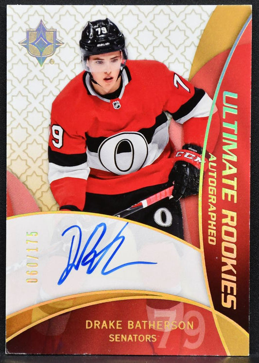 2018-19 UD Ultimate Retro Rookies Autographs Drake Batherson RRA-BA RC Auto /175