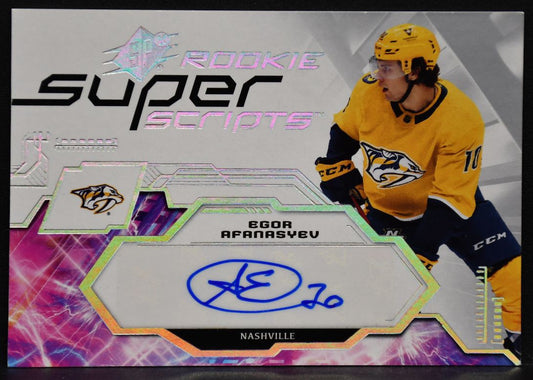 2023-24 SPx RC Superscripts Egor Afanasyev SSR-EA Nashville Predators RC Auto 5839