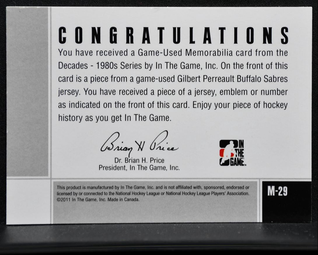 2011-12 In The Game Decades 1980s Series Jersey Black Perreault Jersey 9226