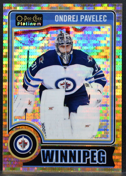 2014-15 O-Pee-Chee Platinum Seismic Gold Ondrej Pavelec 81 Jets 11/50 8946