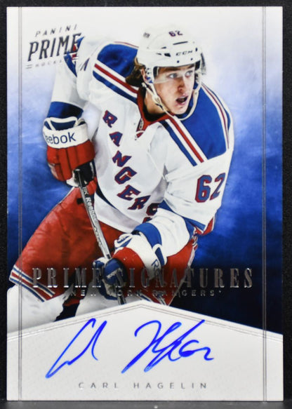 2012-13 Panini Prime Signatures Carl Hagelin 16 New York Rangers Auto 3319