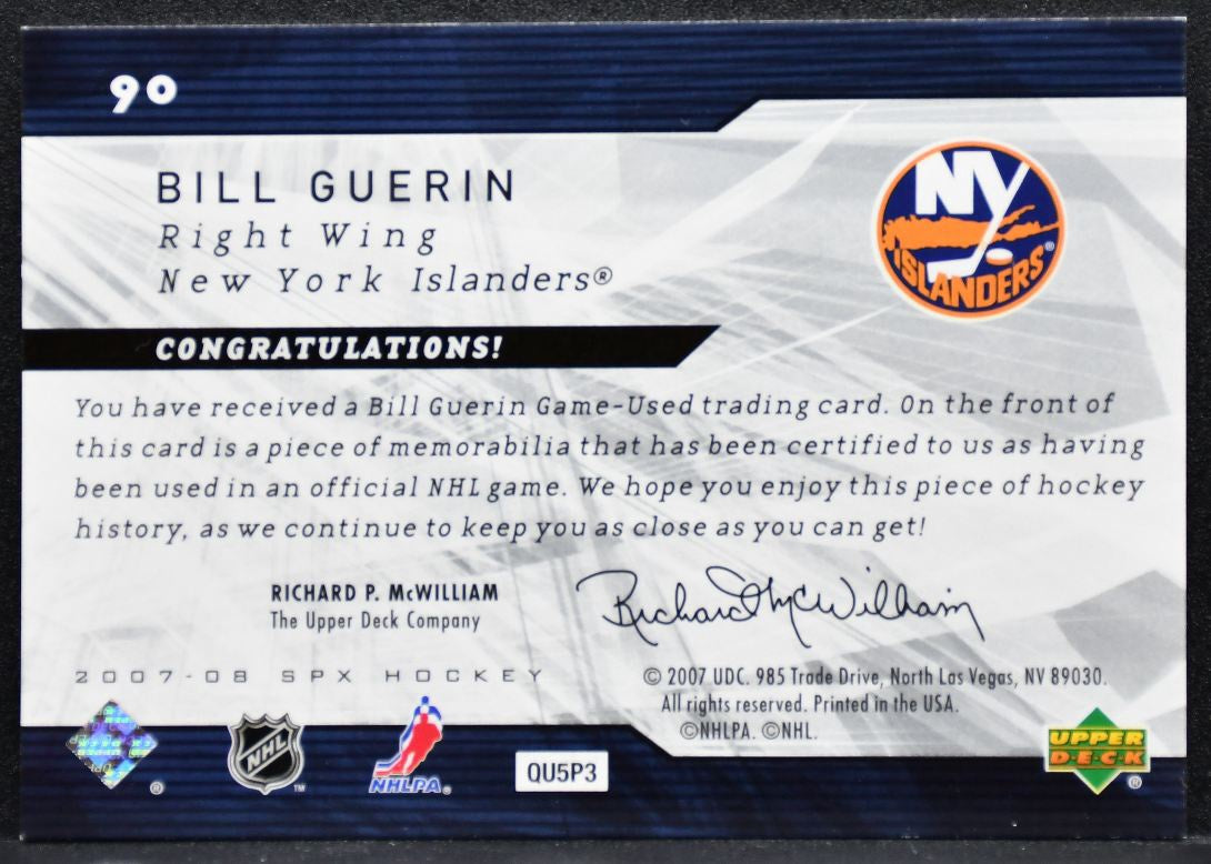 2007-08 SPx Spectrum Jersey Bill Guerin 90 New York Islanders 13/25 Jersey 7768