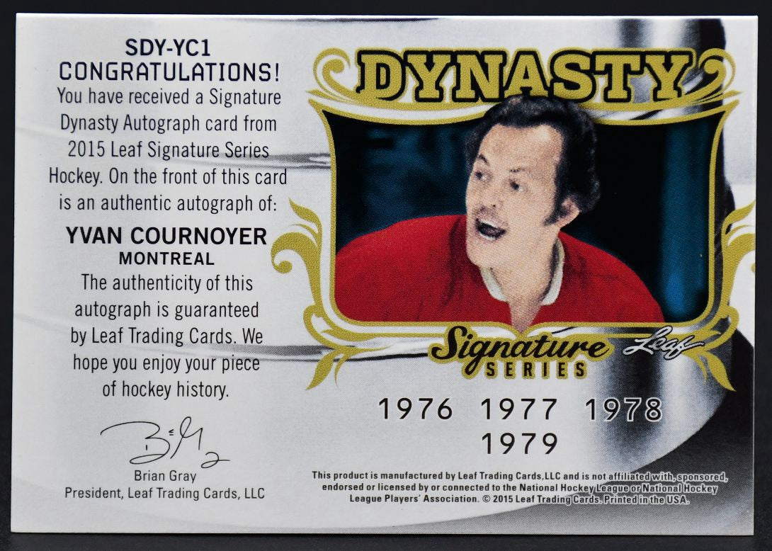 2015-16 Leaf Signature Series Dynasty Signature Yvan Cournoyer SDY-YC1 Auto