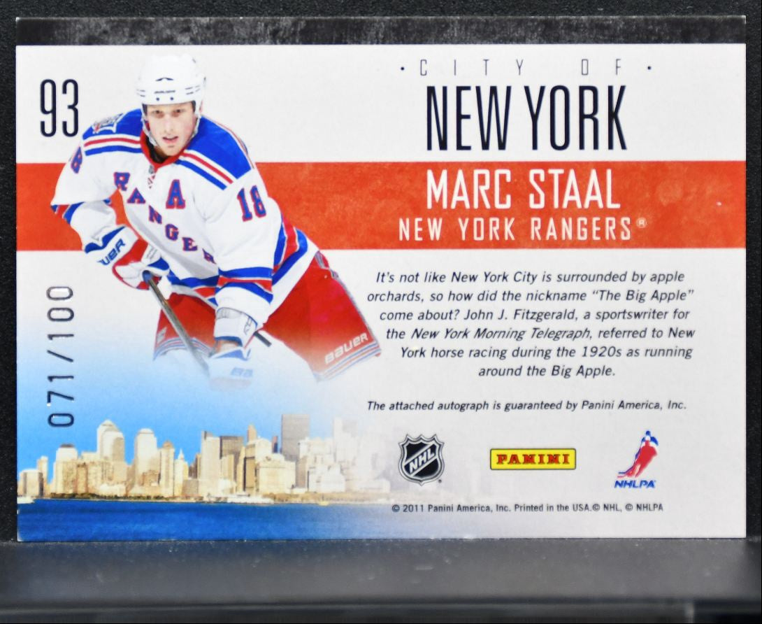 2010-11 Panini Pinnacle City Lights Signatures Marc Staal Auto 071/100 1229