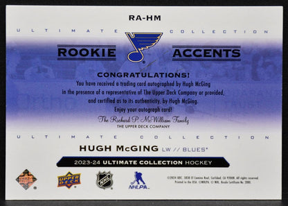 23-24 UD Ultimate Collection RC Accents McGing RA-HM Blues RC Auto 76/99 5440