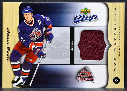 2005-06 Upper Deck MVP Materials Adam Foote Columbus Blue Jackets Jersey 0295