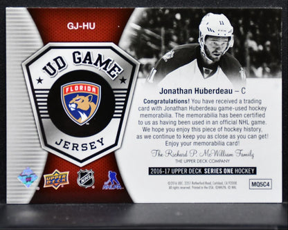 2016-17 UD Series 1 UD Game Jerseys Jonathan Huberdeau Panthers Jersey 4787