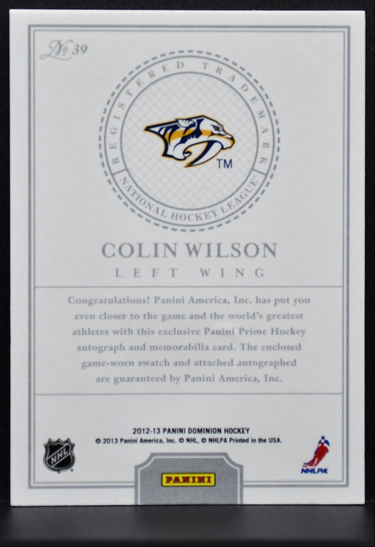 2012-13 Panini Dominion Patch Gold Wilson Auto 41/60 Patch 0093