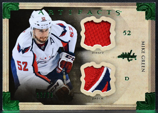 2013-14 Upper Deck Artifacts Emerald Materials Mike Green 65 15/24 Patch 9026