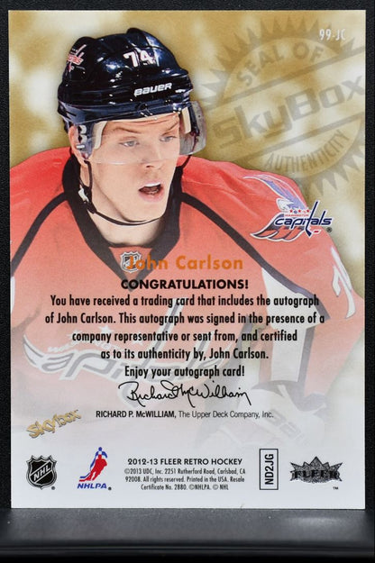 2012-13 Fleer Retro Autographics 1999 Carlson Washington Capitals Auto 3088