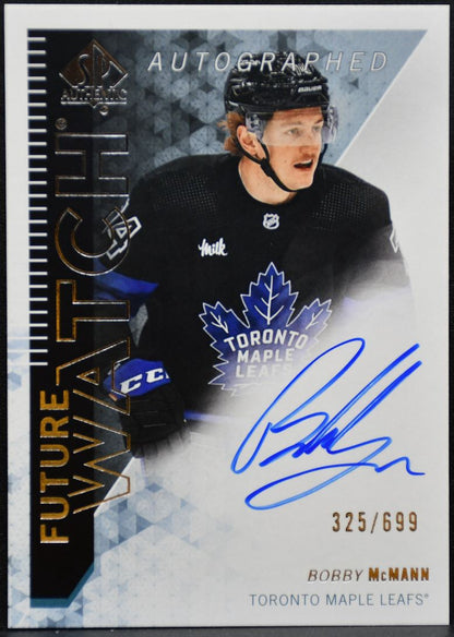 2023-24 SP Auth Retro Future Watch Auto McMann Maple Leafs RC Auto /699 5462