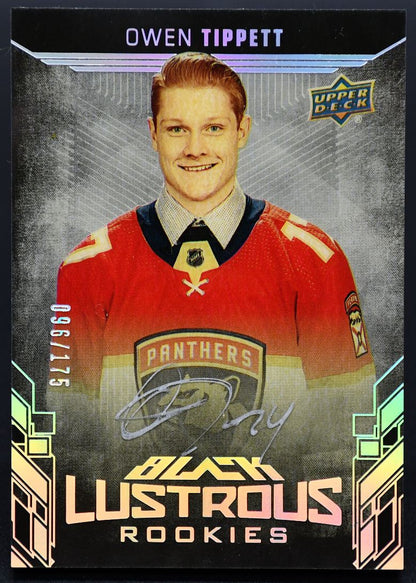 Carte autographiée Tippett LR-OT RC Auto 096/175, collection UD Black Black Lustrous Rookies 2017-18