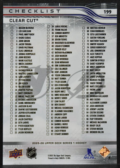 25-26 UD Series 1 Checklist Jacob Markstrom / Andrei Vasilevskiy 5487