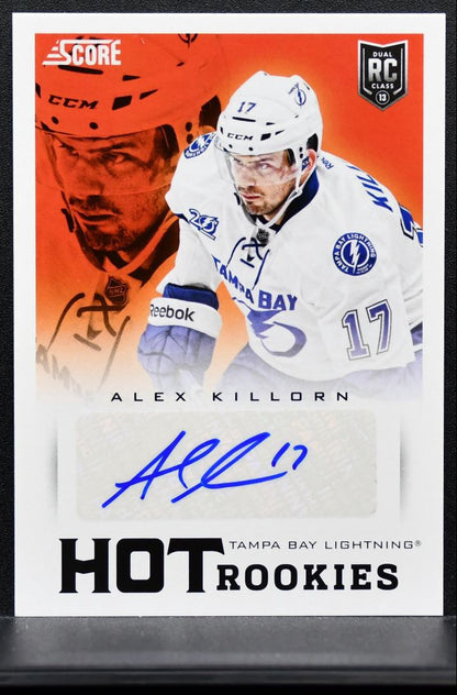 2013-14 Panini Score Hot Rookies Red Alex Killorn 591 Lightning RC Auto 0413