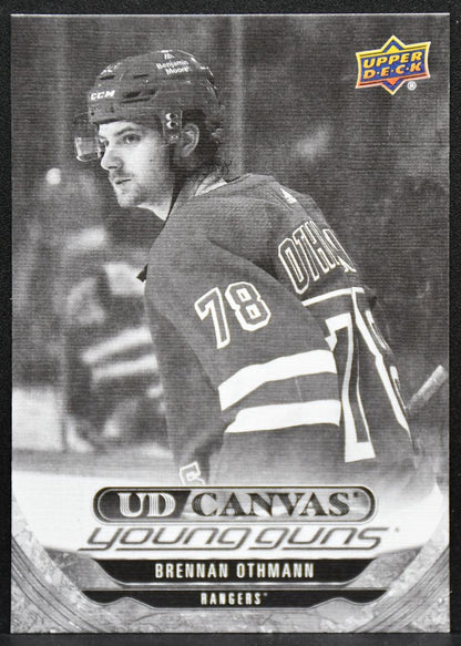 24-25 UD Series Young Guns Black and White Brennan Othmann C-105 Rangers RC 3834