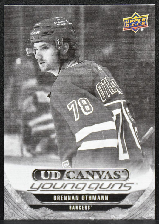 24-25 UD Series Young Guns Black and White Brennan Othmann C-105 Rangers RC 3834
