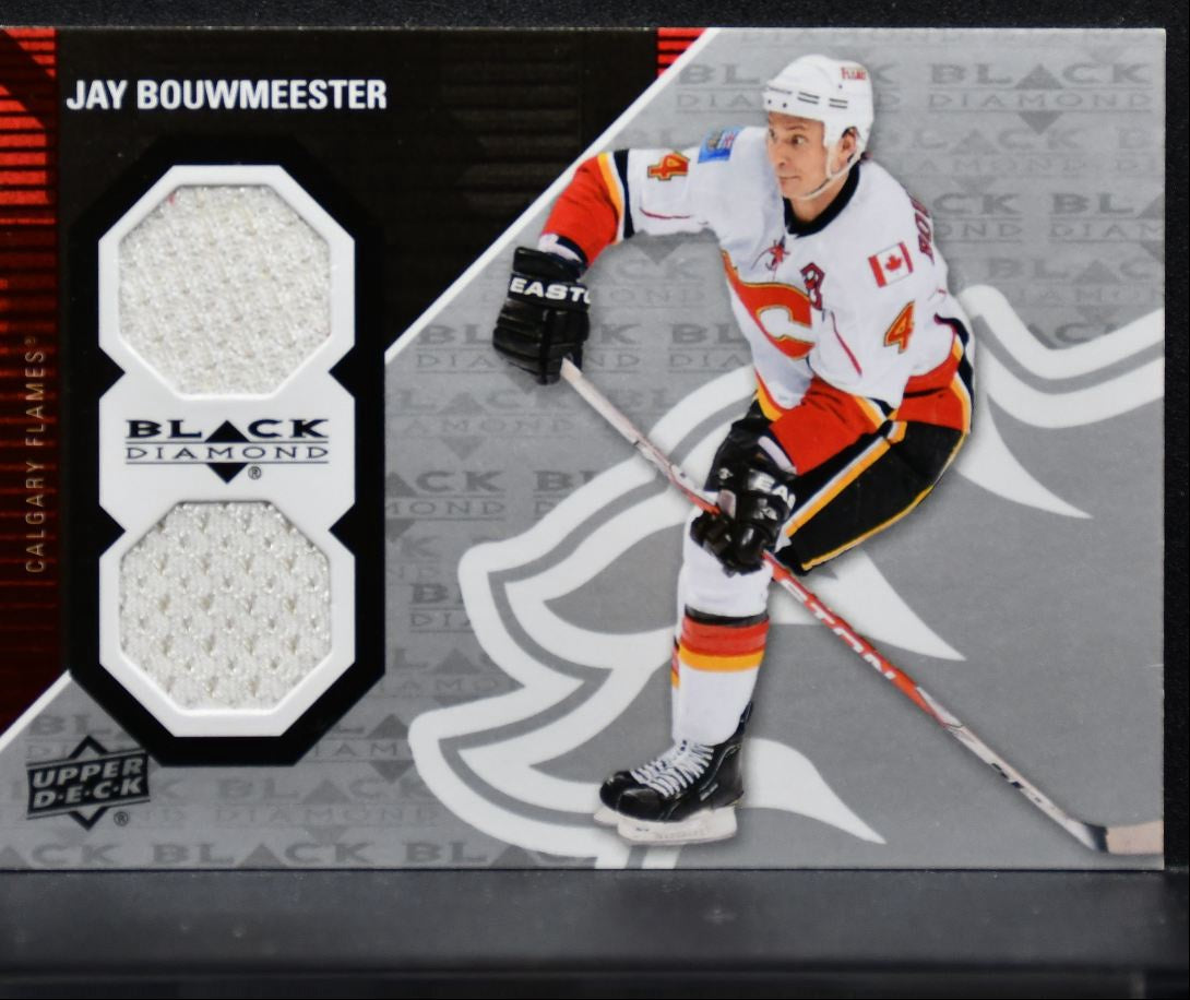 2011-12 UD Black Diamond Dual Jerseys Jay Bouwmeester CGY-JB Flames Jersey 4695